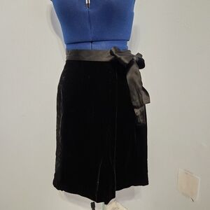 Black Silk Blend Velvet Wrap Skirt Size 4